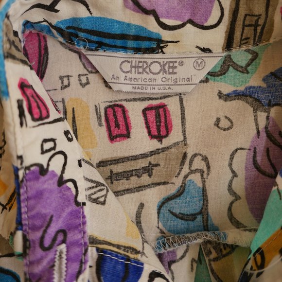 Vintage Cherokee Patterned Short Sleeve Button Down - Picture 8 of 11